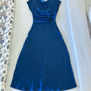 NWT *royal blue satin bridesmaid dress*